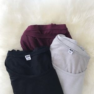3 Uniqlo Heattech Long Sleeve Tees